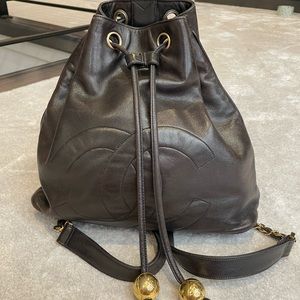 Chanel Vintage CC Drawstring Backpack